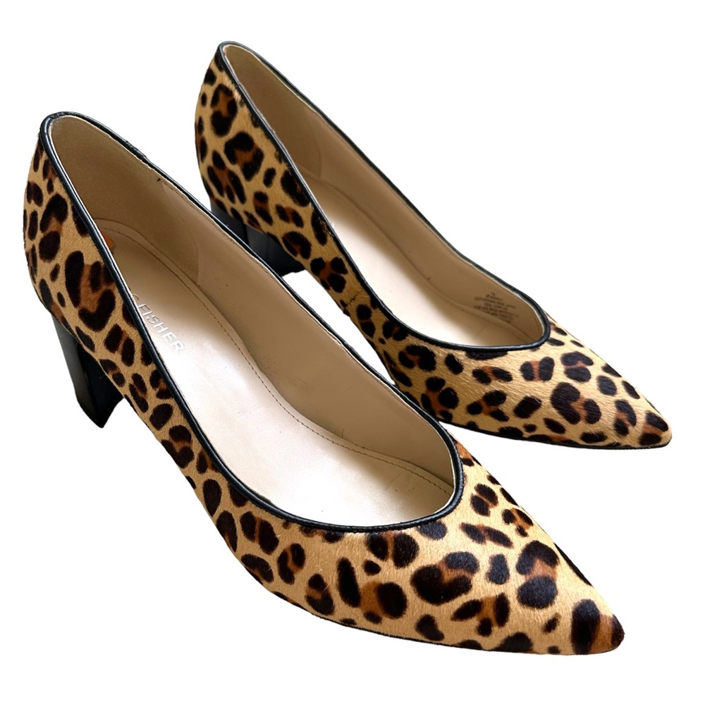 Marc Fisher 7M Cheetah Print Cow Hair Pointed Toe Pumps Heels